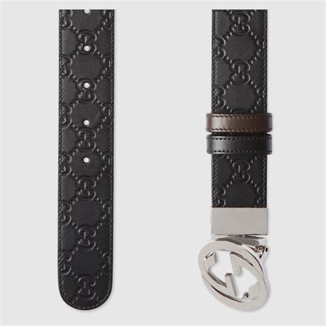 cinture nere gucci|Cintura in pelle Gucci Signature .